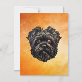Affenpinscher Apmonkey Hund Affens Terrier Anteckningskort