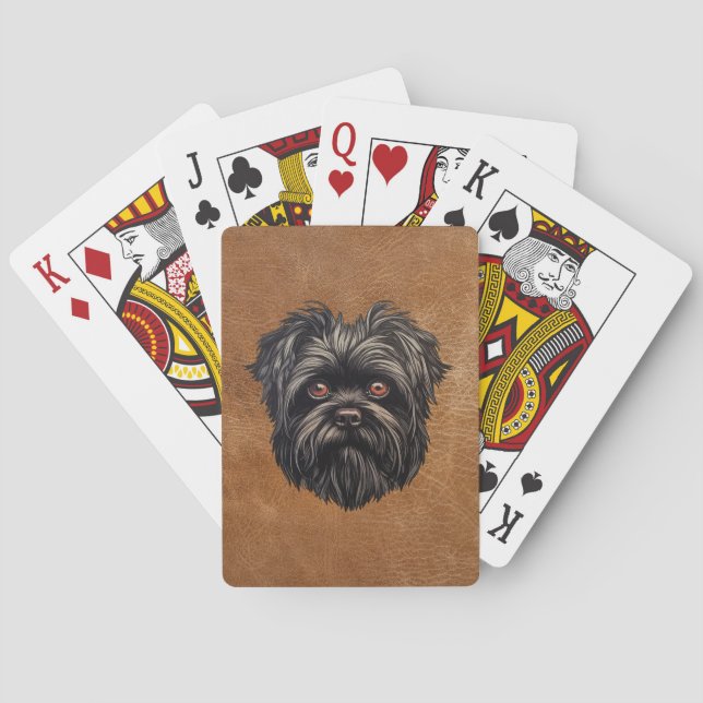 Affenpinscher Apmonkey Hund Affens Terrier Casinokort (Baksidan)