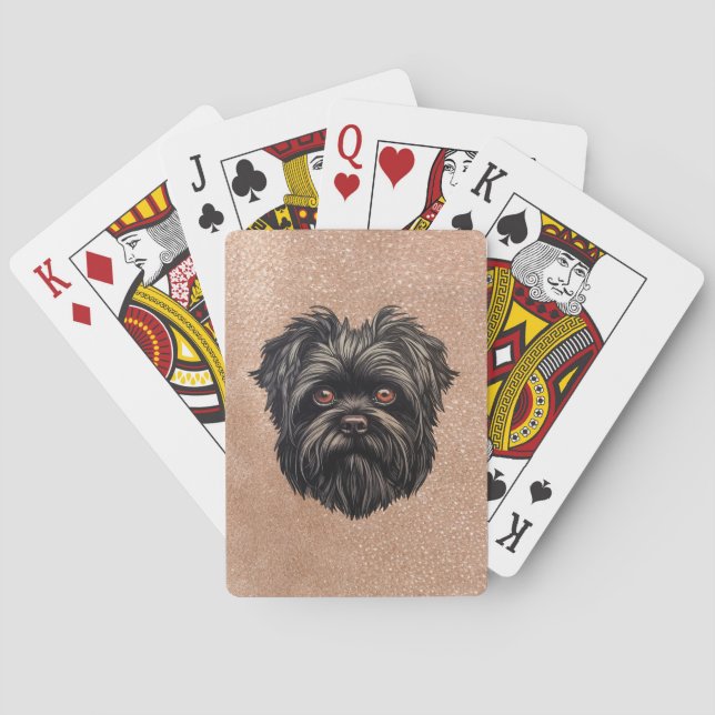 Affenpinscher Apmonkey Hund Affens Terrier Casinokort (Baksidan)