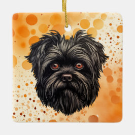 Affenpinscher Apmonkey Hund Affens Terrier Julgransprydnad Keramik