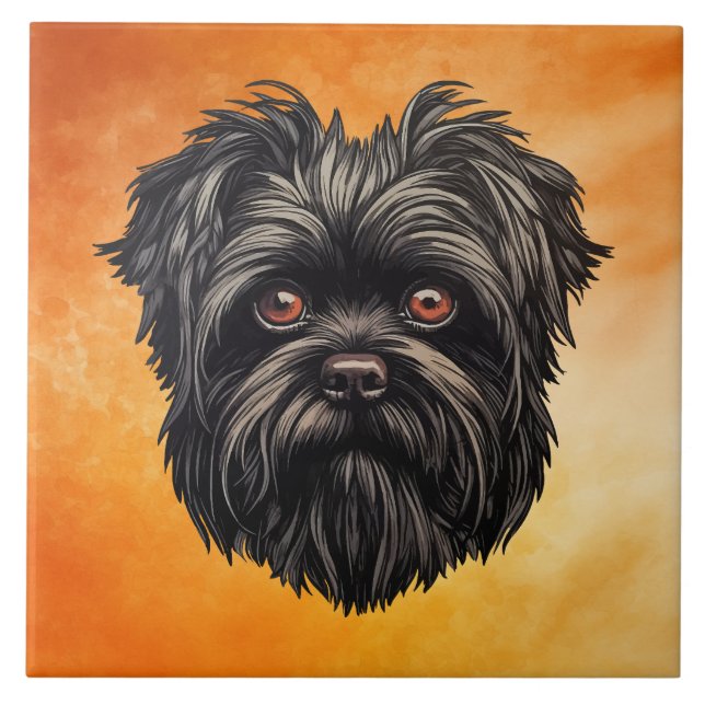 Affenpinscher Apmonkey Hund Affens Terrier Kakelplatta (Framsidan)