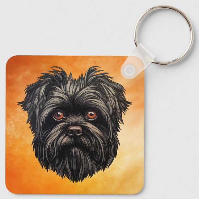 Affenpinscher Apmonkey Hund Affens Terrier Nyckelring (Baksida)