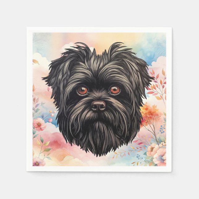 Affenpinscher Apmonkey Hund Affens Terrier Pappersservett (Framsidan)