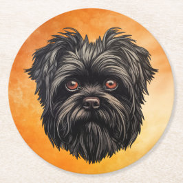 Affenpinscher Apmonkey Hund Affens Terrier Underlägg Papper Rund