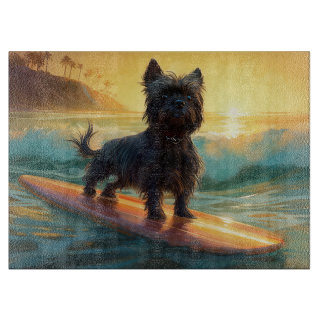 Affenpinscher Beach Surfing Painting (Framsidan)