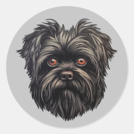 Affenpinscher Black Hund Runt Klistermärke