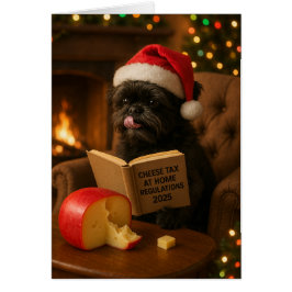 Affenpinscher 'Cheese Tax' Christmas card Hälsningskort