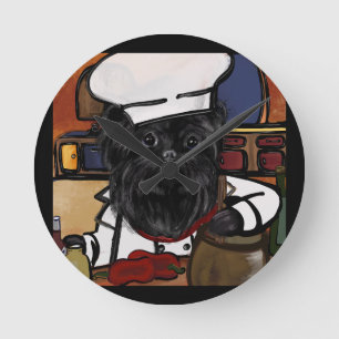 Affenpinscher Chef    Rund Klocka