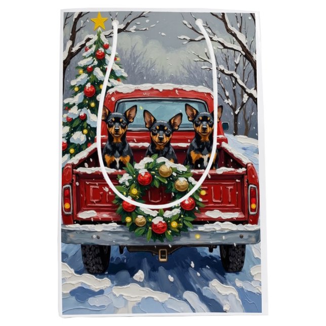 Affenpinscher Christmas Red Truck Holiday (Framsidan)