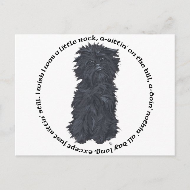 Affenpinscher Ditty Vykort (Framsida)