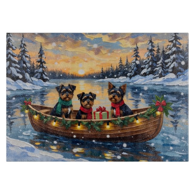 Affenpinscher Dog Christmas Boat Holiday (Framsidan)