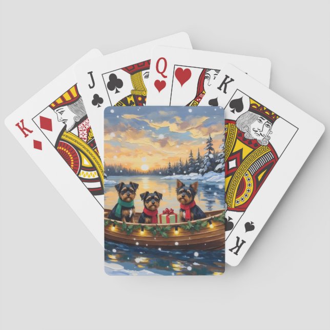 Affenpinscher Dog Christmas Boat Holiday Casinokort (Baksidan)