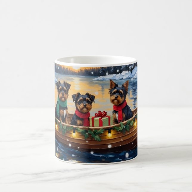 Affenpinscher Dog Christmas Boat Holiday Kaffemugg (Center)