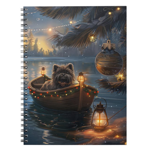 Affenpinscher Festive jul-resan Anteckningsbok (Framsidan)
