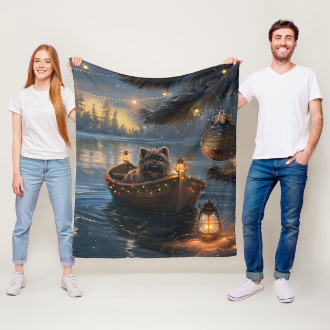 Affenpinscher Festive jul-resan Fleecefilt (På plats)