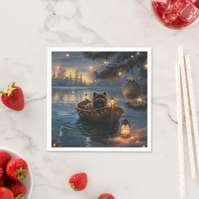 Affenpinscher Festive jul-resan Pappersservett (Insitu)