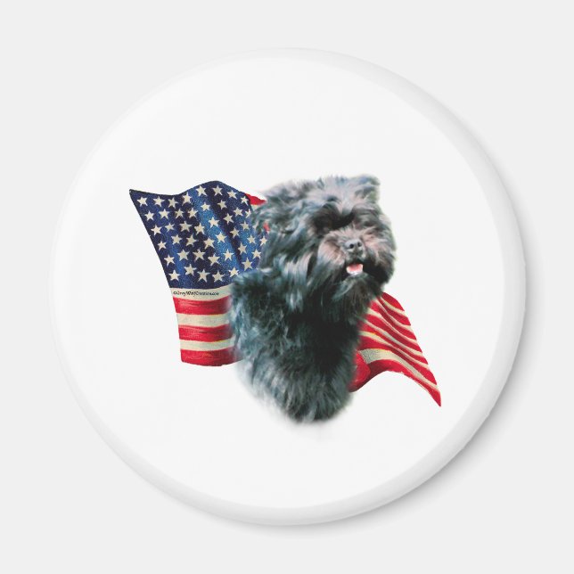 Affenpinscher Flagga Magnet (Framsidan)