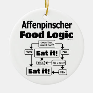 Affenpinscher Food Logic Julgransprydnad Keramik