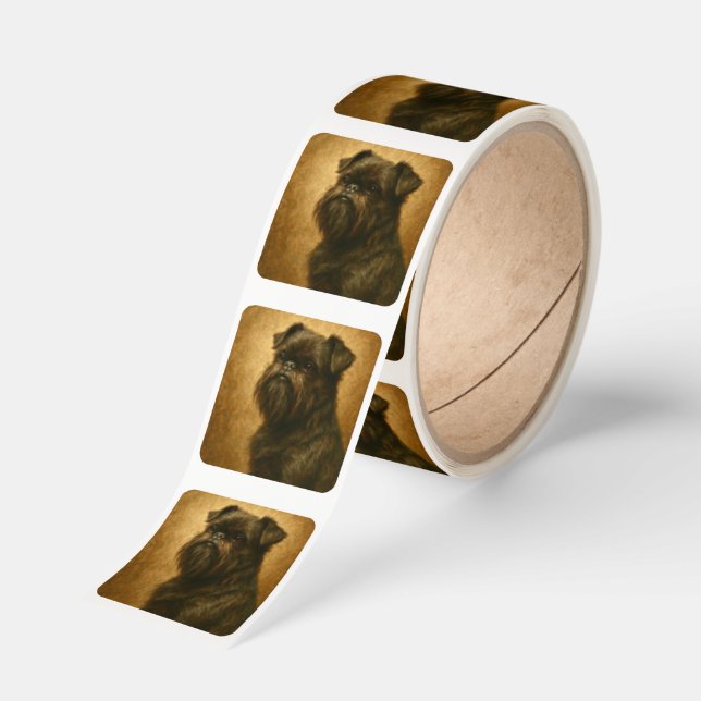 Affenpinscher Fyrkantigt Klistermärke (Rulle)