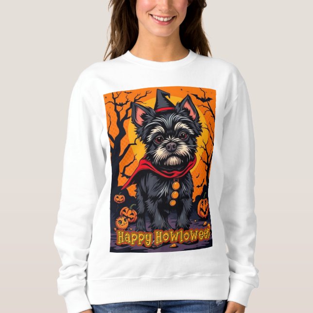 Affenpinscher Glad Hurragoween T Shirt (Framsida)