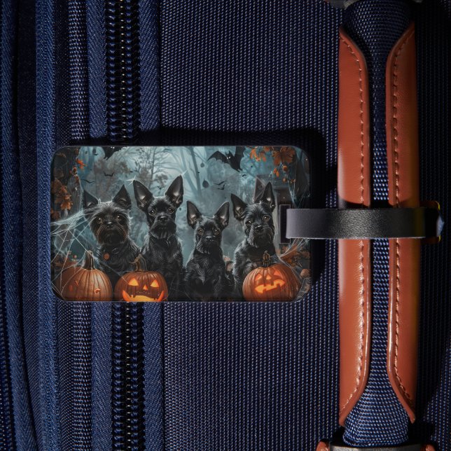 Affenpinscher Halloween Natt Hund Delight Bagagebricka (Baksida Insitu 2)