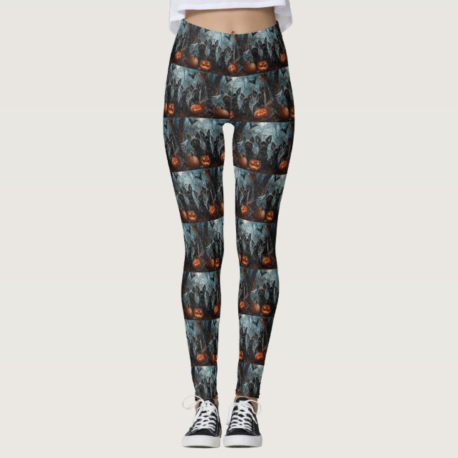 Affenpinscher Halloween Natt Hund Delight Leggings (Framsida)