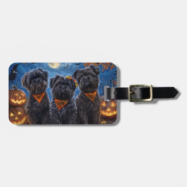 Affenpinscher Halloween Spooky Bagagebricka (Horisontell Framsida)