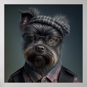 Affenpinscher Hipster Hund Poster