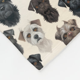 Affenpinscher Hund Ansikte Collage Mönster Fleecefilt