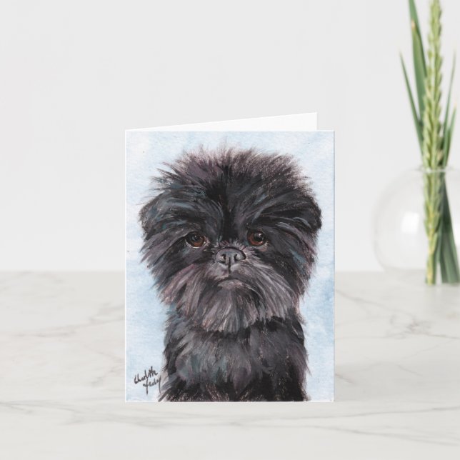 Affenpinscher Hund Art Note Card Kort (Framsida)