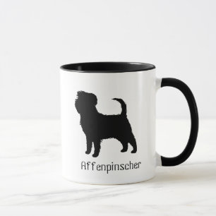 Affenpinscher Hund aveln Silhouette Anpassningsbar Mugg