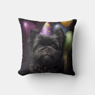 Affenpinscher Hund Birthday Balloons Kudde
