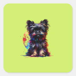 Affenpinscher Hund Fyrkantigt Klistermärke