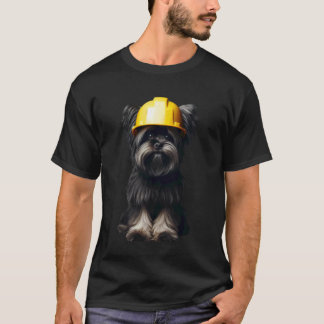 Affenpinscher Hund Gul Hård Hatt Hjälm Arbetare En T Shirt