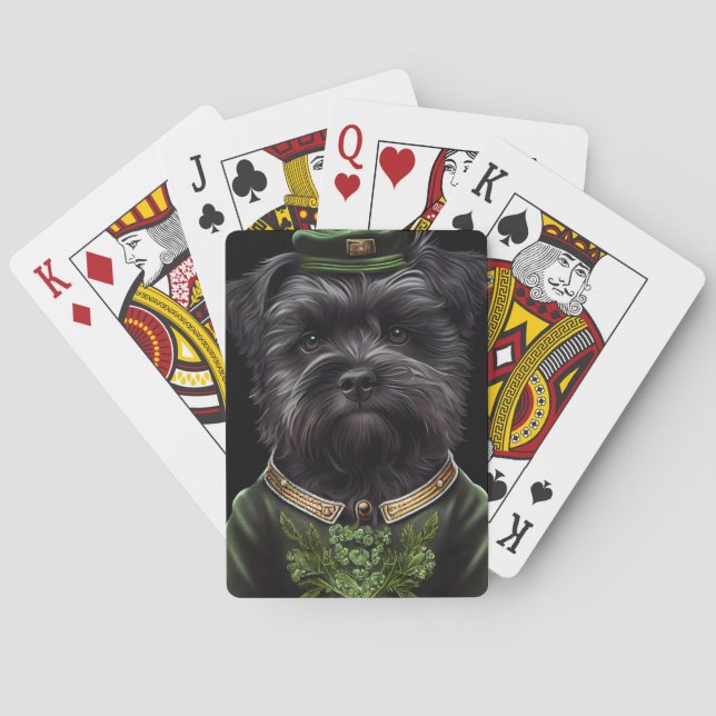 Affenpinscher hund i St. Patrick Dress Casinokort (Baksidan)