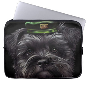 Affenpinscher hund i St. Patrick Dress Laptop Fodral