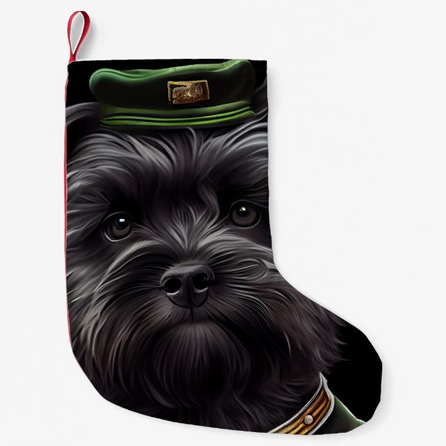 Affenpinscher hund i St. Patrick Dress Liten Julstrumpa (Framsidan)