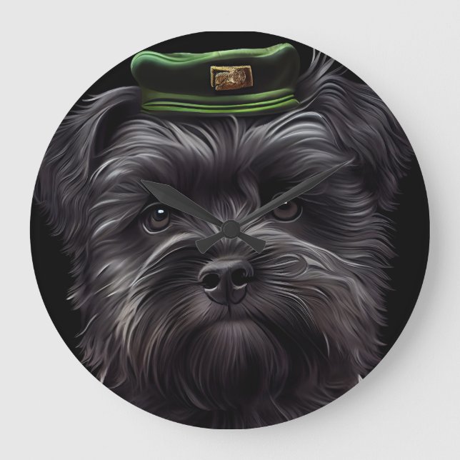 Affenpinscher hund i St. Patrick Dress Stor Klocka (Framsida)