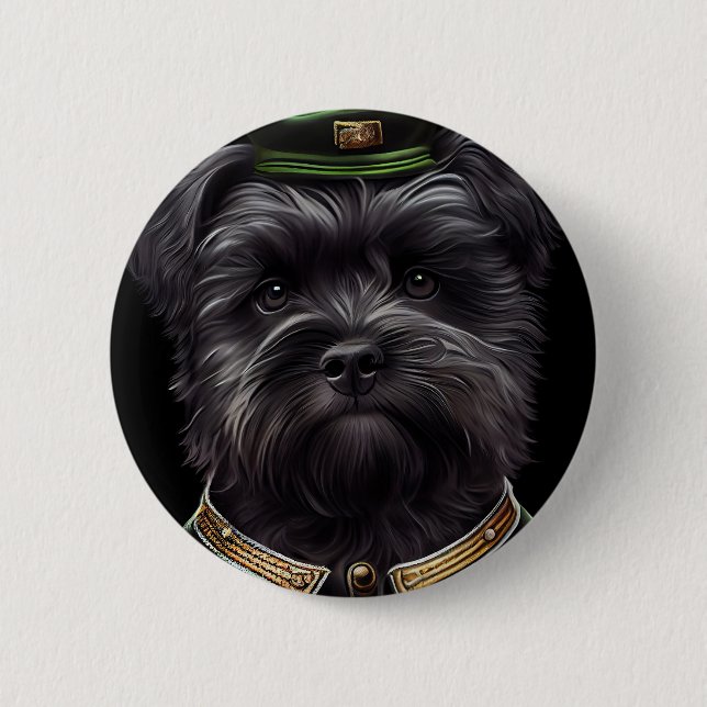 Affenpinscher hund i St. Patricks dag dräkt Knapp (Framsida)