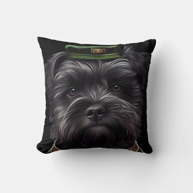 Affenpinscher hund i St. Patrick's Day dräkt Kudde (Framsida)