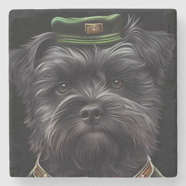 Affenpinscher hund i St. Patrick's Day dräkt Stenunderlägg (Framsidan)