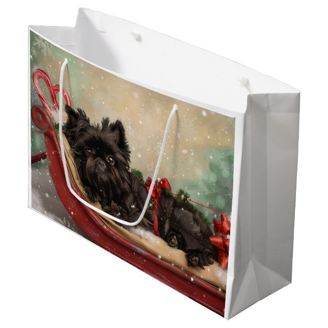 Affenpinscher Hund Jul Festlig (Framsidan Vinklad)