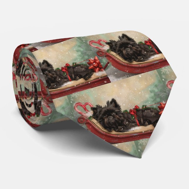 Affenpinscher Hund Jul Festlig Slips (Rullad)