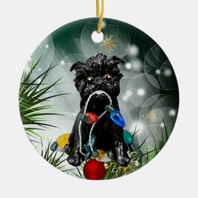 Affenpinscher Hund jul Ornament (Framsidan)