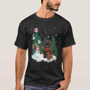Affenpinscher Hund jul Snögubbe Julafton Träd Paja T Shirt