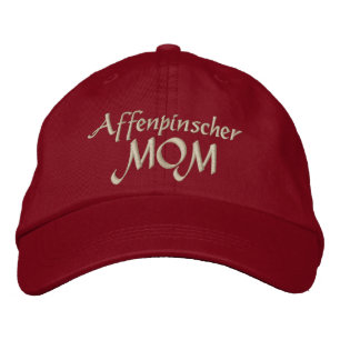 Affenpinscher Hund Mamma Broderad Keps