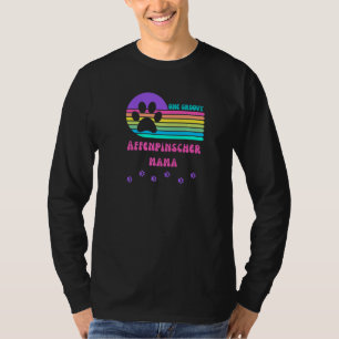 Affenpinscher Hund Mamma Päls Mamma Retro Groovy F T Shirt