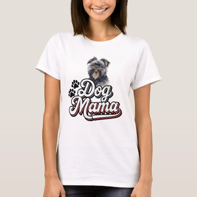 Affenpinscher Hund Mamma T Shirt (Framsida)
