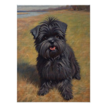 Affenpinscher Hund Oljemålning Porträtt