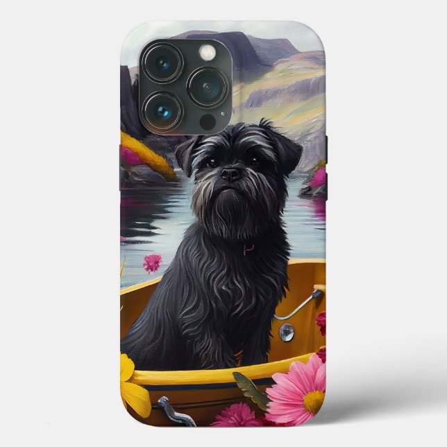 Affenpinscher Hund på en Paddle: ett Sceniskt Även (Baksida )